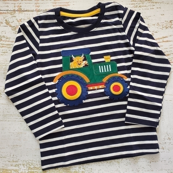 Highland Cow and Tractor Applique Long-Sleeve Top - Picture 9 of 16